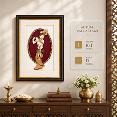 Lord Krishna Wood Inlay Photo Frame