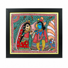Radha Krishna Madhubani Painting 21”×20”