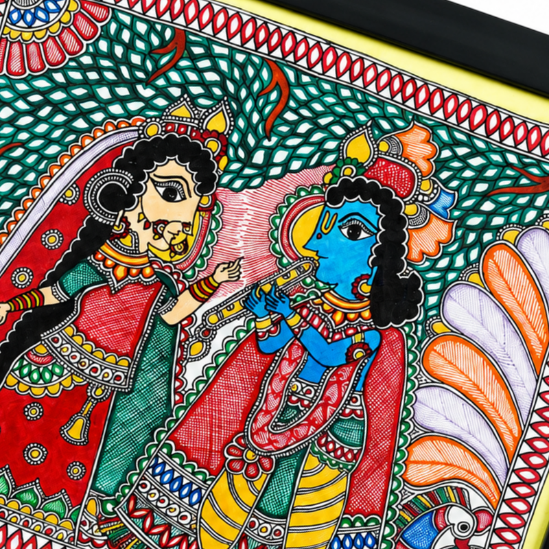 Radha Krishna Madhubani Painting 21”×20”