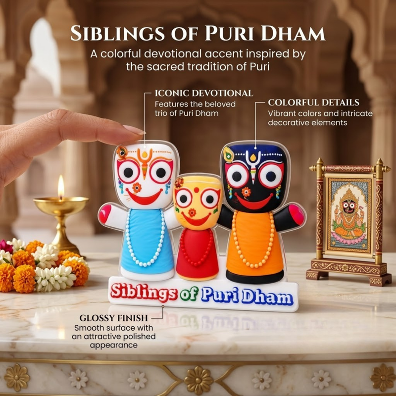 Sakhyam Jagannath, Balabhadra & Subhadra Acrylic Fridge Magnet