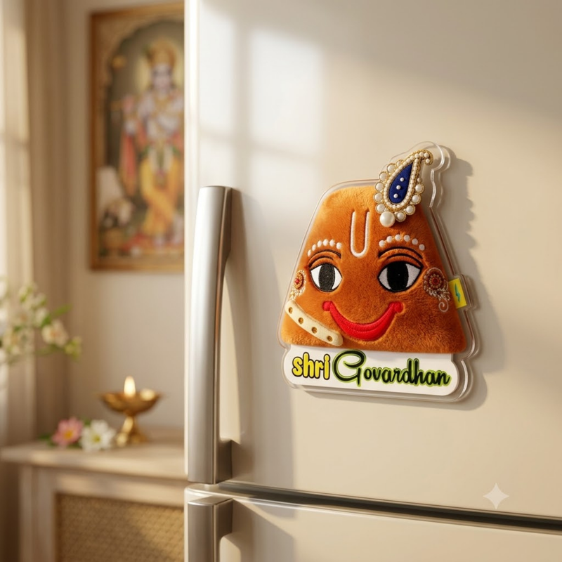 Sri Govardhan Acrylic Fridge Magnet