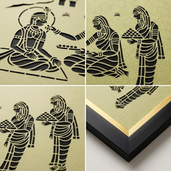Krishna Milking Cow Sanjhi Art Frame