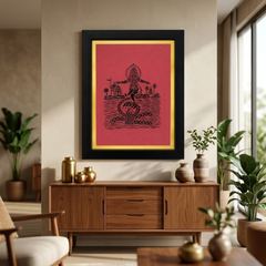 Krishna Milking Cow Sanjhi Art Frame