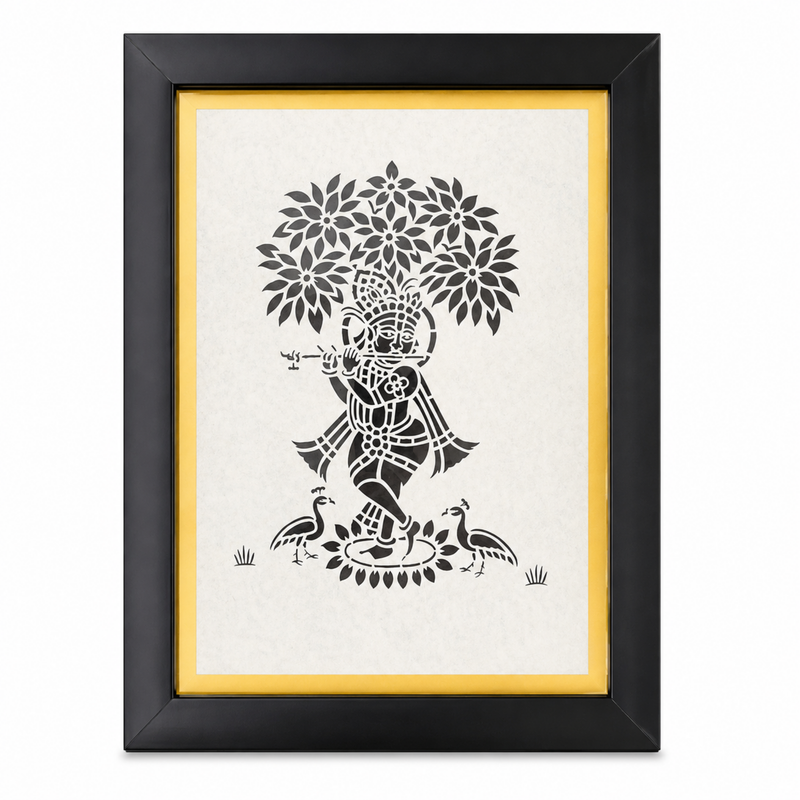 Yashoda Maiya Feeding Bal Krishna Sanjhi Art Frame