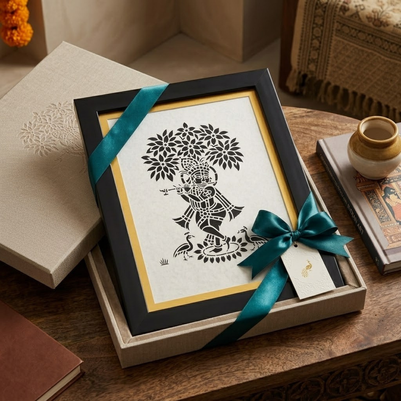 Yashoda Maiya Feeding Bal Krishna Sanjhi Art Frame
