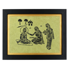 Yashoda Maiya Feeding Bal Krishna Sanjhi Art Frame