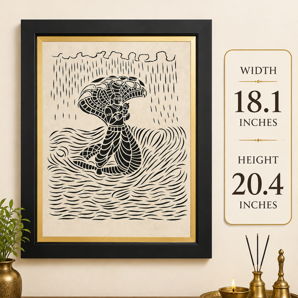 Divine Radha Krishna & Cow Sanjhi Art Frame
