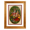 Radha Krishna Synthetic Real Gold Big Miniature Painting
