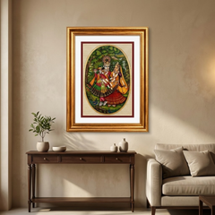 Radha Krishna Synthetic Real Gold Big Miniature Painting