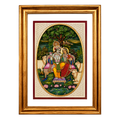 Radha Krishna Synthetic Real Gold Big Miniature Painting