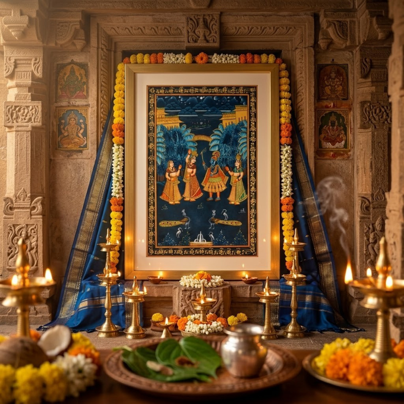 Krishna Lila Miniature Painting