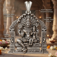 Pure Silver 925 Lakshmi Narasimha Swamy Antique Pendant