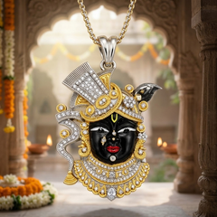Pure Silver 925 Dual Tone Shrinathji Mukharvind Pendant