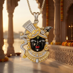 Pure Silver 925 Dual Tone Shrinathji Mukharvind Pendant