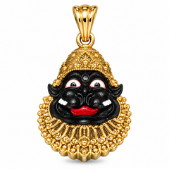 Pure Silver 925 Gold Plated Shanta Mukha Narasimha Small Pendant