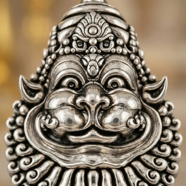Pure Silver 925 Shanta Mukha Narasimha Small Pendant