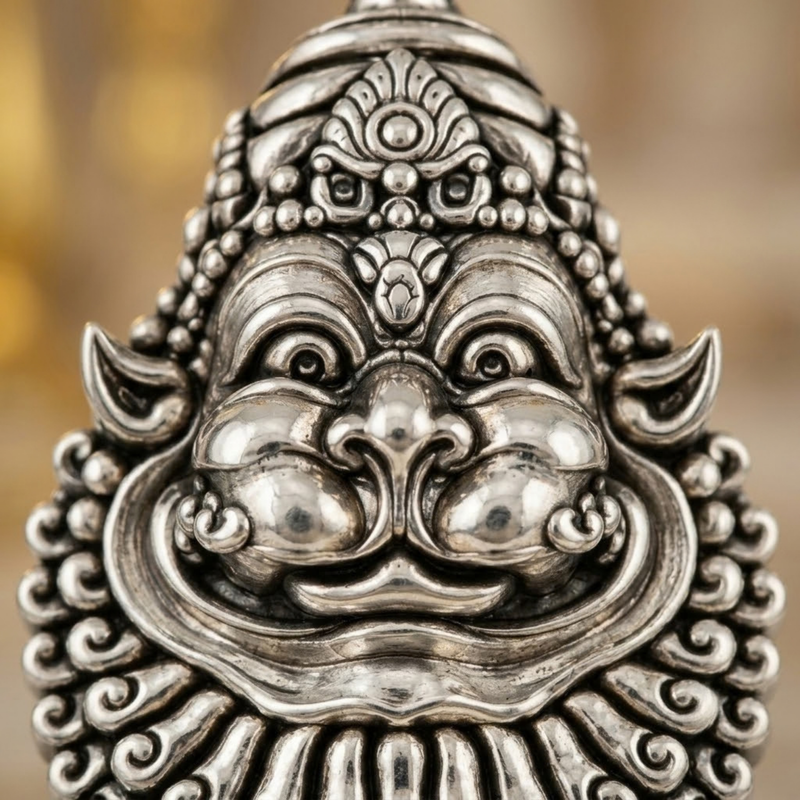 Pure Silver 925 Shanta Mukha Narasimha Small Pendant
