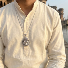Pure Silver 925 Shanta Mukha Narasimha Small Pendant
