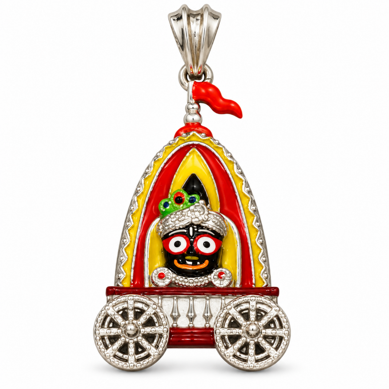 Pure Silver 925 Large Rath Jagannath Ji Pendant