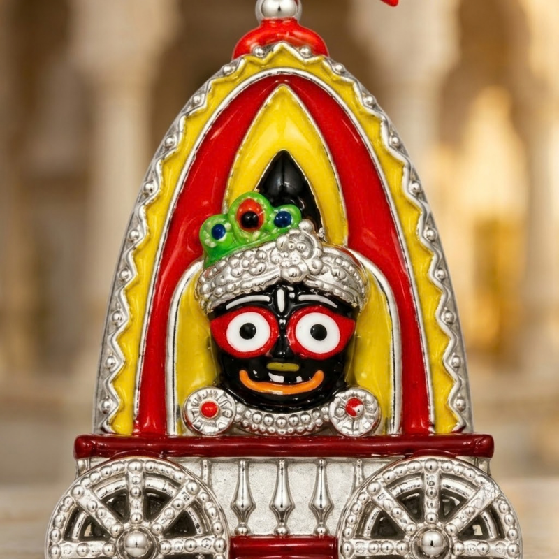Pure Silver 925 Large Rath Jagannath Ji Pendant