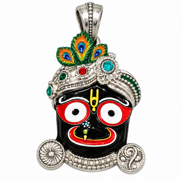 Pure Silver 925 Shri Ekatva Jagannath Ji Pendant