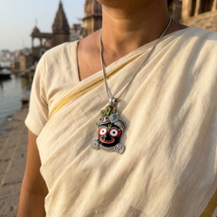 Pure Silver 925 Shri Ekatva Jagannath Ji Pendant