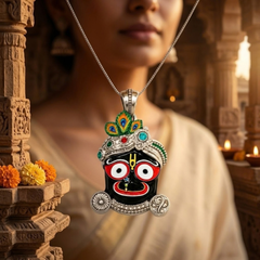 Pure Silver 925 Shri Ekatva Jagannath Ji Pendant