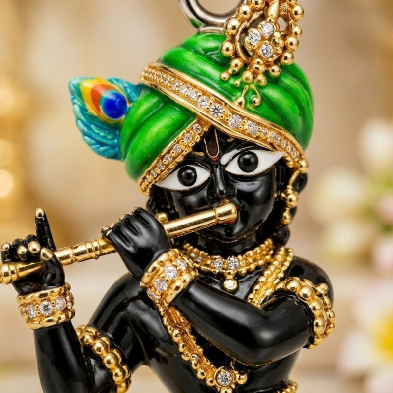 Pure Silver 925 Shri Radharaman Ji Small Pendant