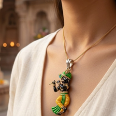 Pure Silver 925 Shri Radharaman Ji Small Pendant