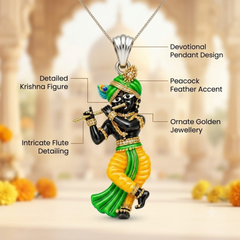 Pure Silver 925 Shri Radharaman Ji Small Pendant
