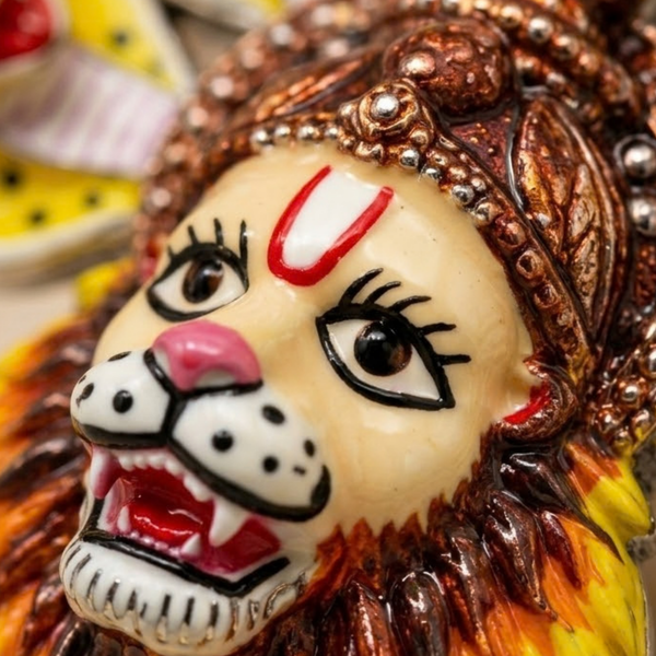 Pure Silver 925 Small Enameled Ananta Narasimha Pendant