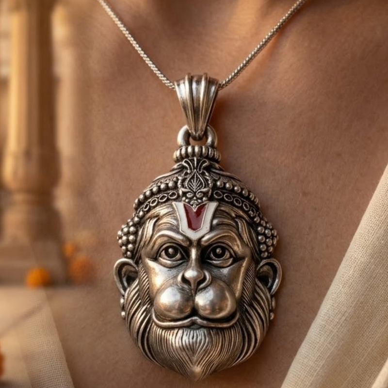 Pure Silver 925 Shree Hanuman Ji Pendant
