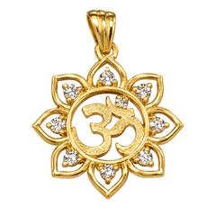 Pure Silver 925 Radiant Om Yantra with 24k Gold Plating Pendant