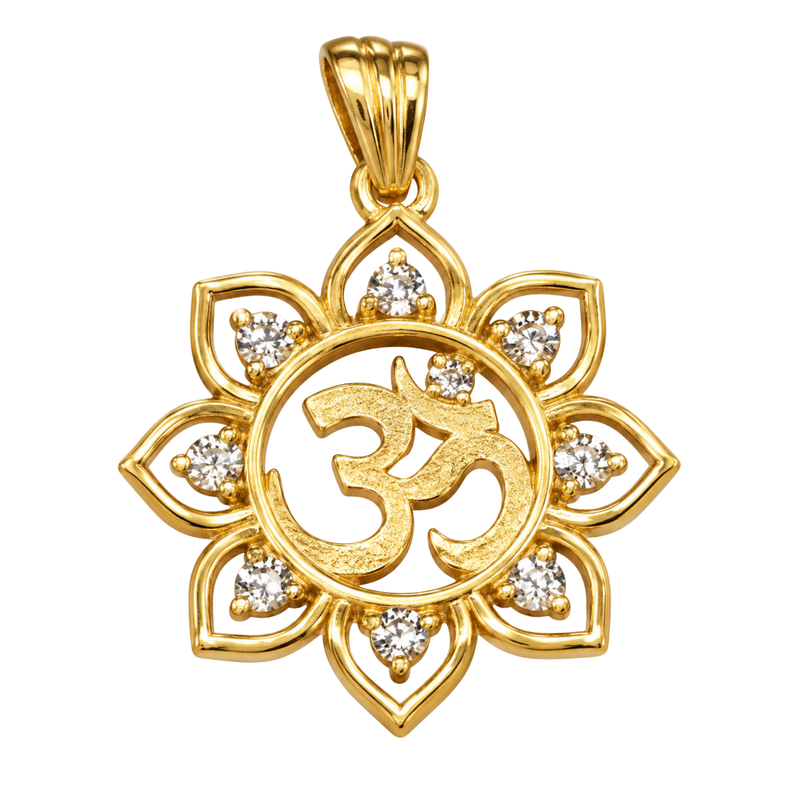 Pure Silver 925 Radiant Om Yantra with 24k Gold Plating Pendant