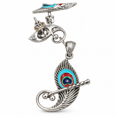 Pure Silver 925 Peacock Feather Pendant