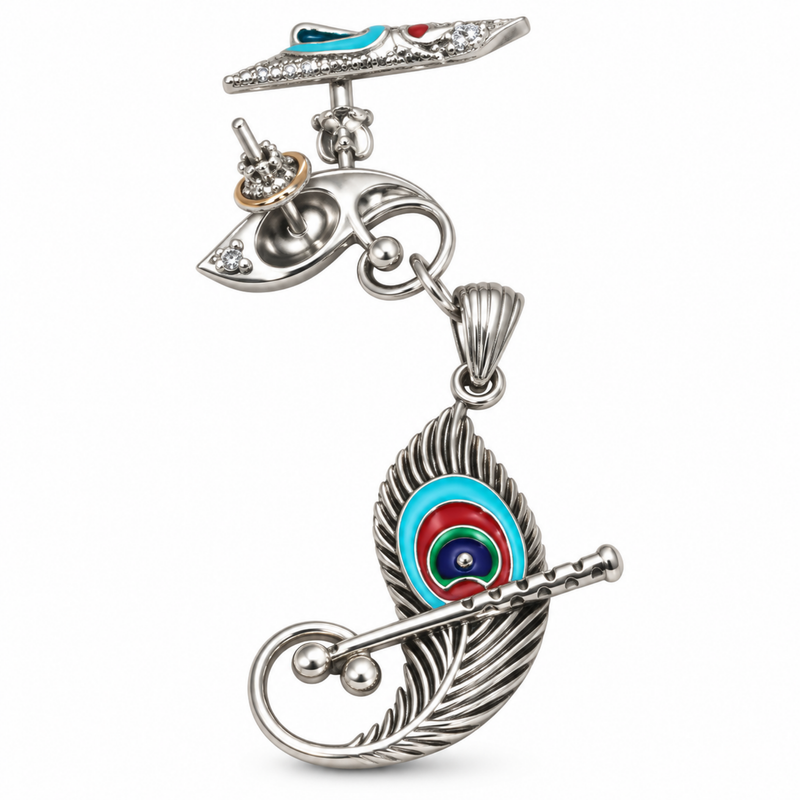 Pure Silver 925 Peacock Feather Pendant