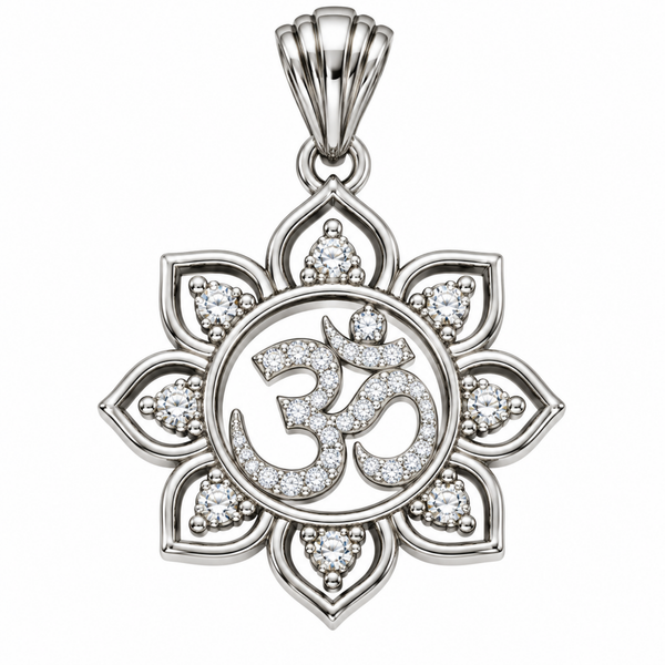 Pure Silver 925 Radiant Om Yantra Pendant