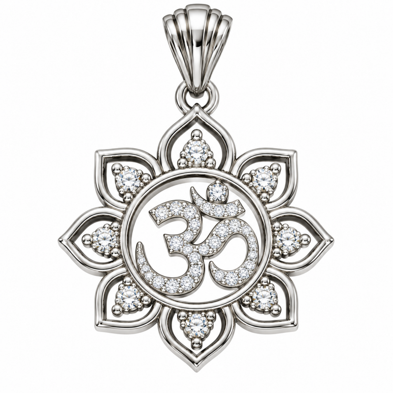 Pure Silver 925 Radiant Om Yantra Pendant