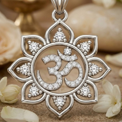 Pure Silver 925 Radiant Om Yantra Pendant