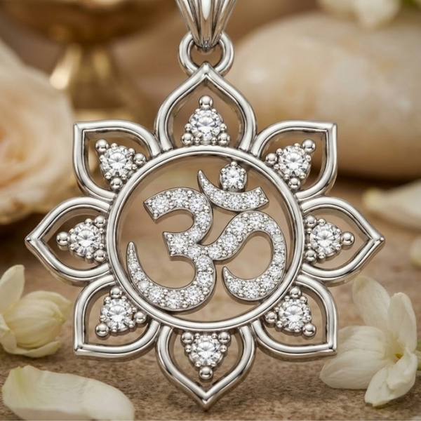 Pure Silver 925 Radiant Om Yantra Pendant