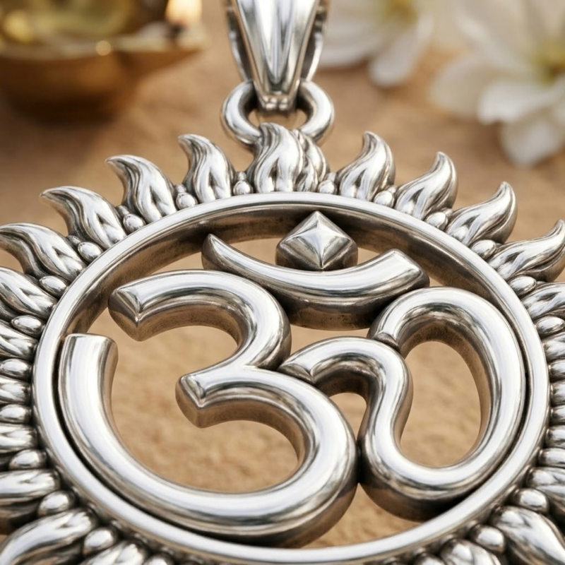 Pure Silver 925 Om Yantra Pendant