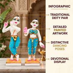 9–15 Inch Premium Marble Dust Radha Krishna Divine Couple