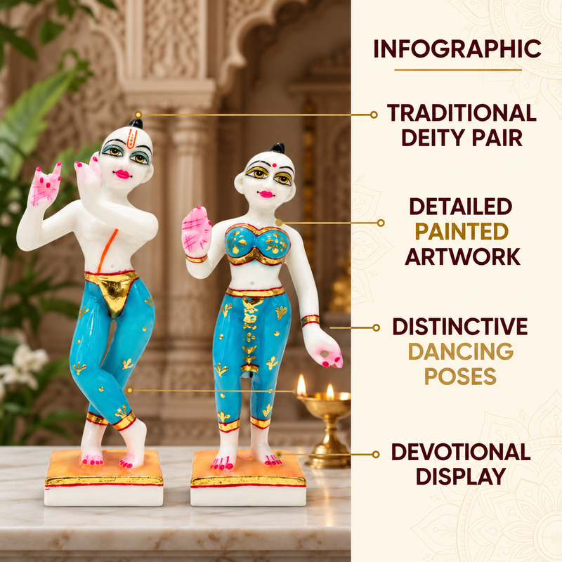 9–15 Inch Premium Marble Dust Radha Krishna Divine Couple