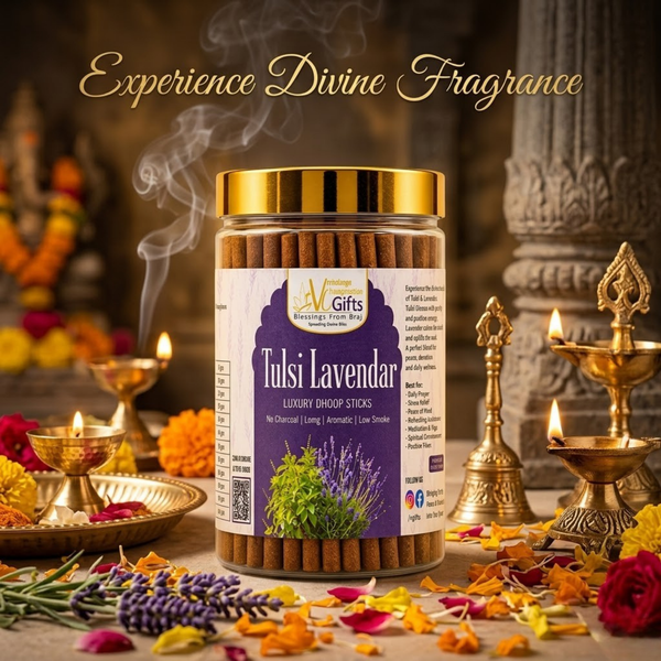 Tulsi Lavender Premium Dhoop sticks Combo Pack (200g + 100g)