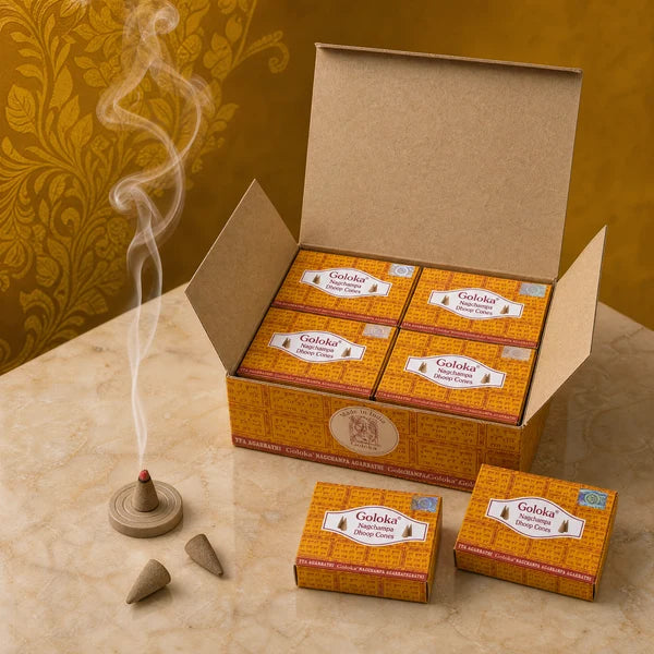 Goloka Nagchampa Dhoop Cones (Pack of 12)