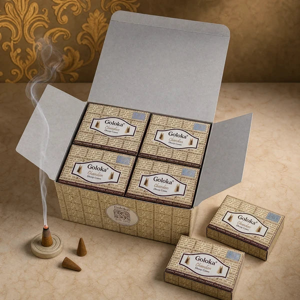 Goloka Chandan Dhoop Cones (Pack of 12)