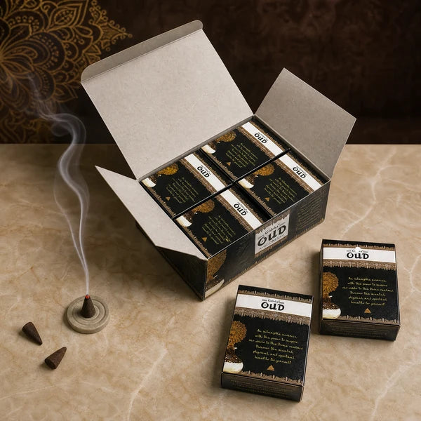 Goloka Oud Masala Dhoop Cones (Pack of 12)