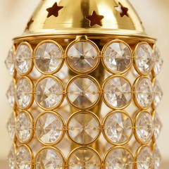 Brass Crystal Akhand Cylindrical Diya